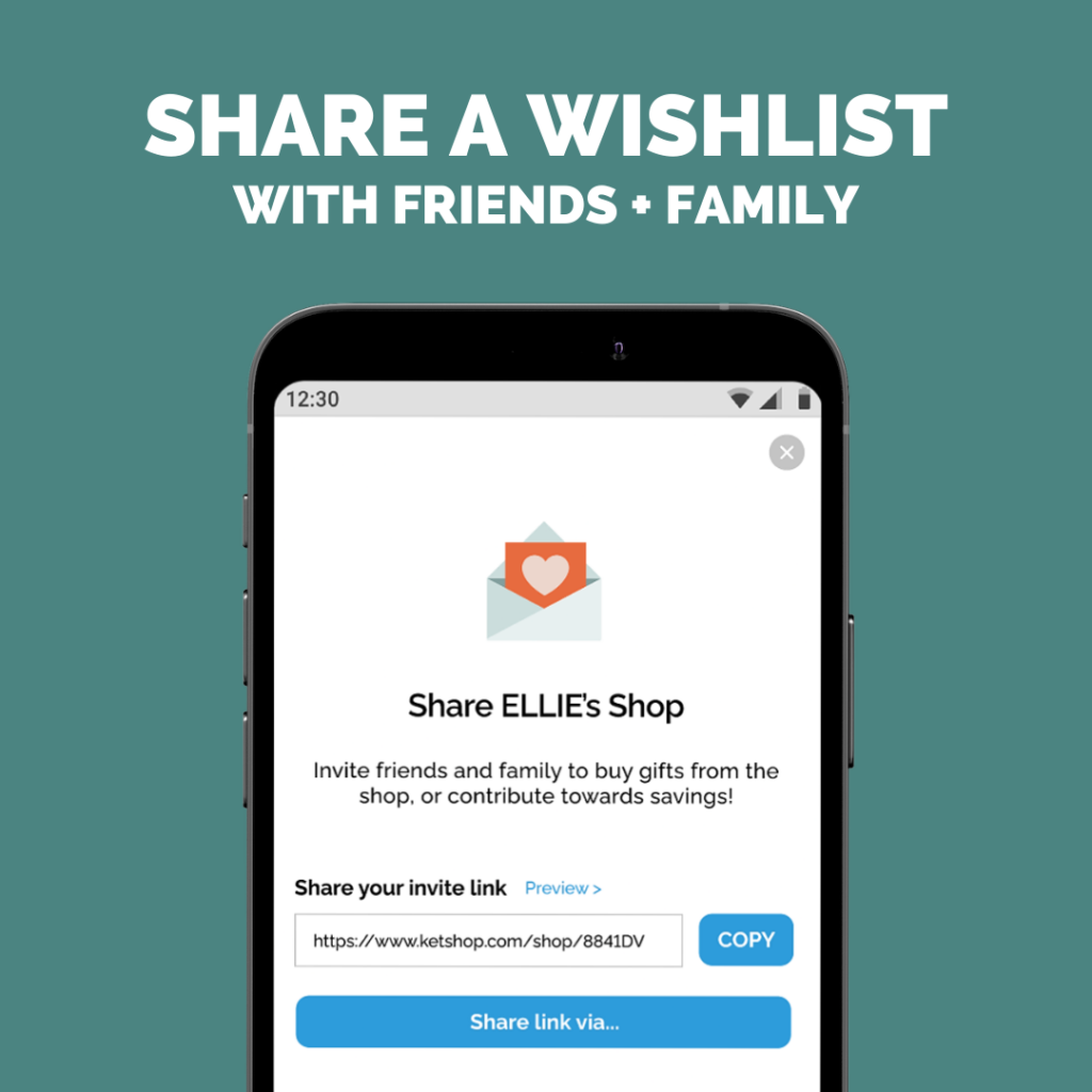 Image of phone sharing a wishlist